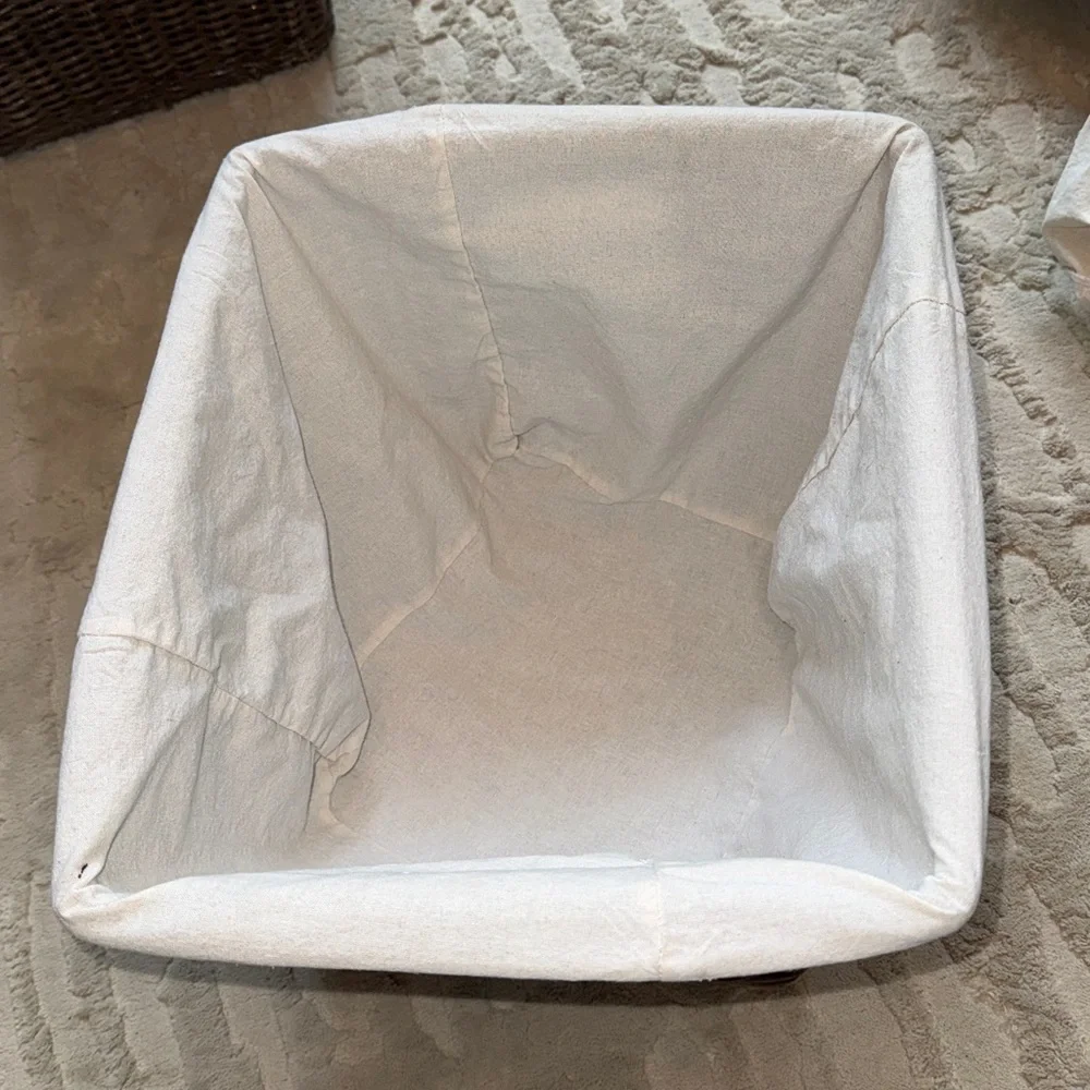 Threshold Large Brown Wicker Storage Basket with optional cream liner 11 x15 x13